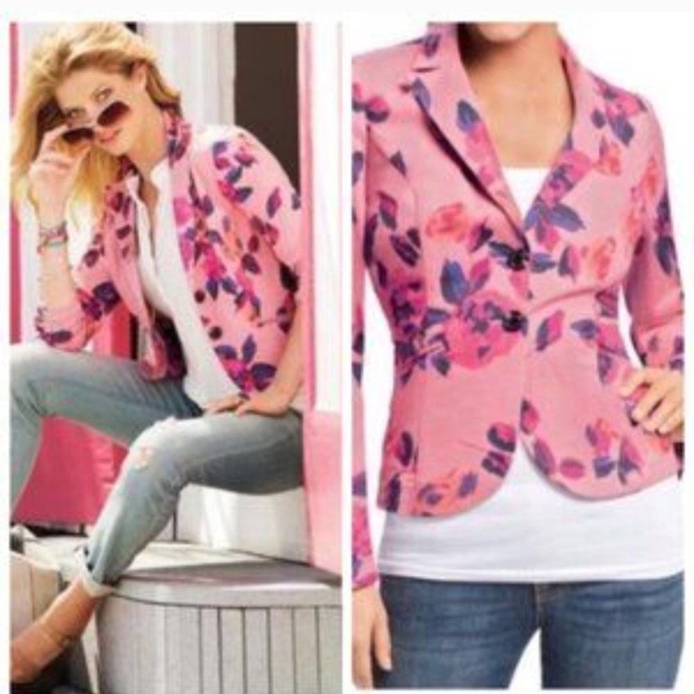 CAbi Pink Floral Women's Blazer